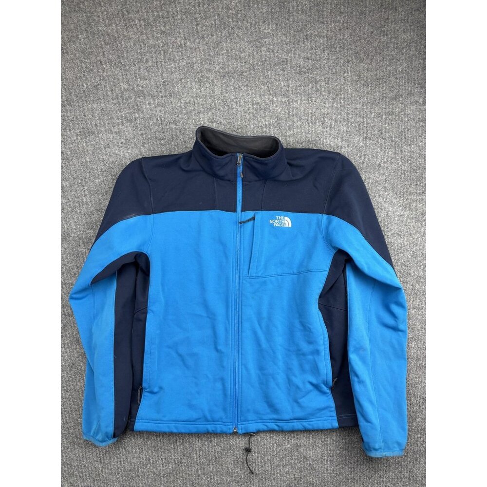 The North Face Jacket Mens Large Blue Navy Full Zip Fleece Colorblock Pockets - Picture 1 of 10